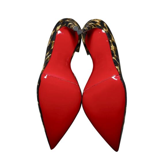 Christian Louboutin Iriza 100 Leopard Silk D'Orsay Heels Pumps Size 41 - Picture 6 of 8